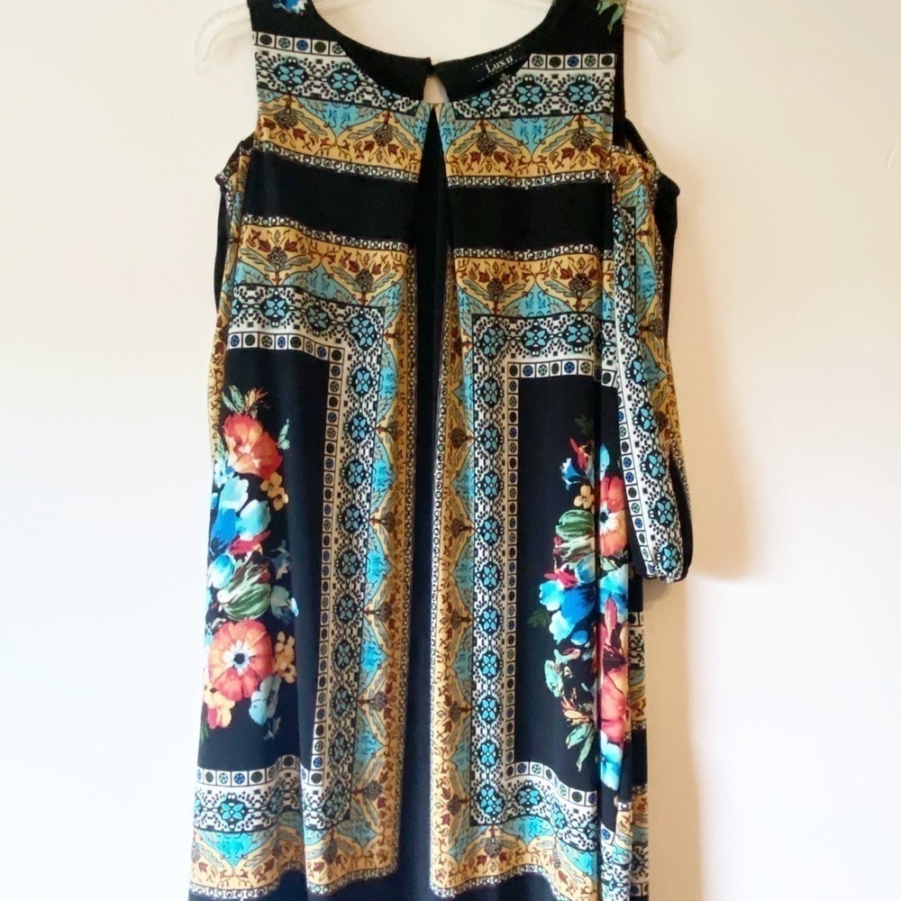 Lux II Shift Dress Black Pattern Size 8